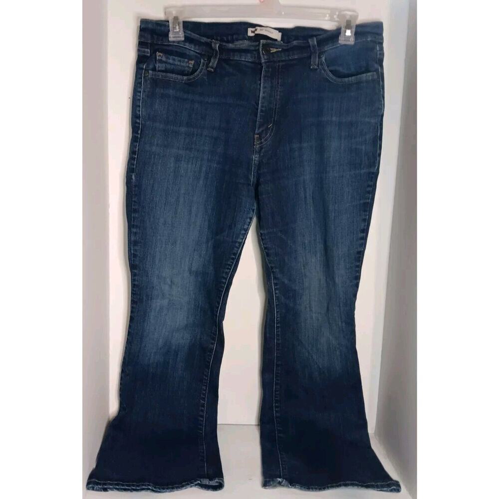 Levi's 515 Women's Boot Cut Jeans Size 16S Embellished Pockets Dark Wash
